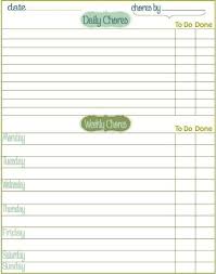 Daily Chores And Weekly Chores Editable Weekly Chores