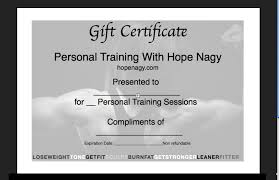 Personal Training Gift Certificate