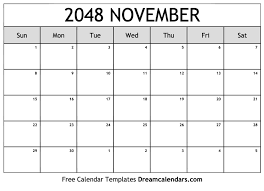 november 2048 calendar free blank