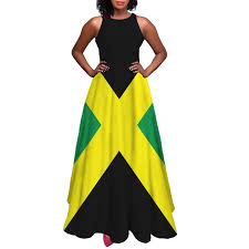 Jamaican National Flag Print Maxi Dress Ladies Casual Dresses Women Sleeveless O Neck A-line Dresses For Wedding Guest Summer - Buy Ladies Fancy Maxi Dress,Ladies Long Maxi Dresses,Maxi Dress Ladies Casual Dresses
