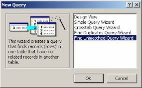 ms access 2003 use a query to find