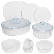 Corningware French White 12 Piece Round And Oval Bakeware Set