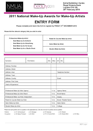 the makeup awards entry form and rules