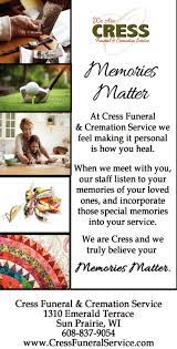 memories matter cress funeral