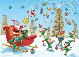 oil derrick gifts christmas card and