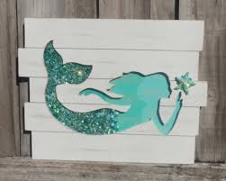 Mermaid With Starfish Mermaid Wall