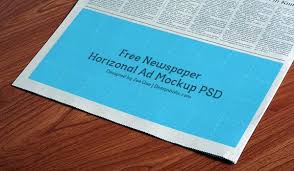 Free Horizontal Newspaper Ad Mockup Psd Print Ads Mockup