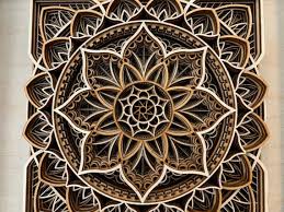 Fractal Layered Wood Mandala Wall Art