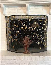 Metal Accent Curved Fireplace Screen