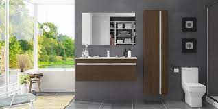 If you have a specific vanity color in mind, for example, a white bathroom vanity or black bathroom vanity, then you may be restricted to manufactured wood vanities. Melamine Wall Mounted Bathroom Cabinet Bc17 M01 Oppein The Largest Cabinetry Manufacturer In Asia