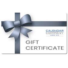 gift certificate calendar company