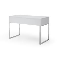 estevan desk white silver 47 2l x 23 6w