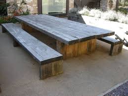 Long Diy Solid Wood Picnic Table With