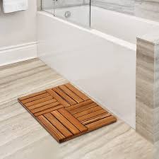 teak wood bath mat wooden shower mat
