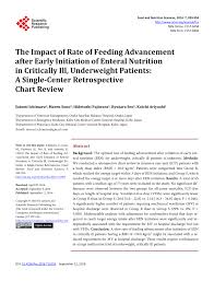 Pdf The Impact Of Rate Of Feeding Advancement After Early