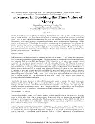 Pdf Advances In Teaching The Time Value Of Money