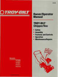 Troy Bilt Chipper Vac Manual