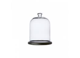 Bell Jar Glass W Wooden Base Nordic