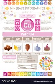 Calcium Mineral Supplements Rich Food Icons