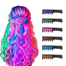 Almost all hair chalks are ravishing on blonde hair. Buy New Hair Chalk Comb Temporary Hair Color Dye For Girls Kids Washable Hair Chalk For Girls Age 4 5 6 7 8 9 10 New Year Birthday Party Cosplay Diy Children S