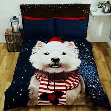 westie terrier dog quilt cover white