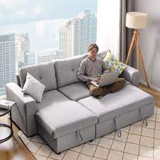 l shaped sectional storage sofa bed