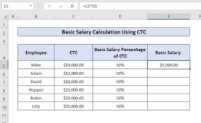 how to calculate basic salary in excel