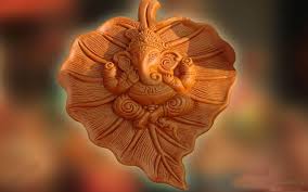 God Ganesha in Leaf Free Wallpaper ...