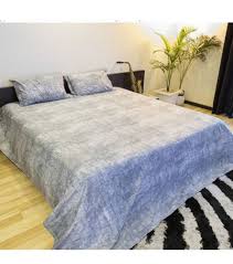cotton double grey printed bed sheet
