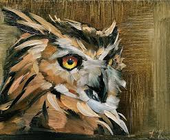 Owl Painting Original Bird Oil Painting