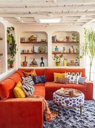 38 ways to incorporate an orange sofa