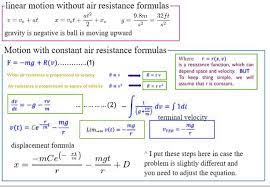 Linear Motion Without Air Resistance