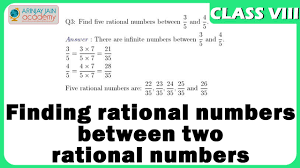Finding rational numbers between two rational numbers - Number System -  Maths - YouTube