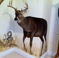 deer wall mural hunting theme room