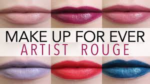 artist rouge lipstick swatches