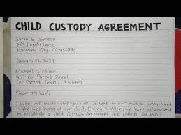 child custody agreement letter step