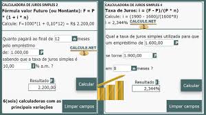 calculadora de juros simples calcule net