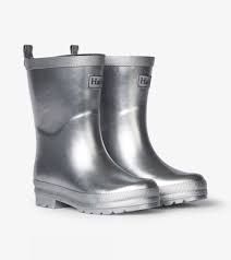 Silver Shimmer Shiny Rain Boots