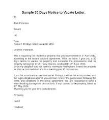 Landlord Letter Samples Vacate Property From Rhumb Co