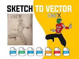 hand drawing sketch into vector art