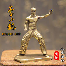 chinese brass bruce lee statue kung fu