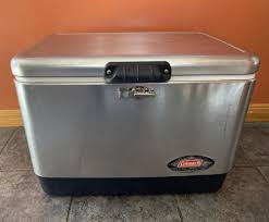 coleman 54 quart stainless steel belted