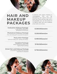 makeup pricing guide template edit