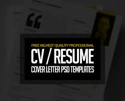Free Professional Cv Resume And Cover Letter Psd Templates