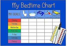 Childrens Bedtime Routine Reward Chart Star Stickers And
