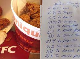 kfc recipe allegedly leaked by colonel