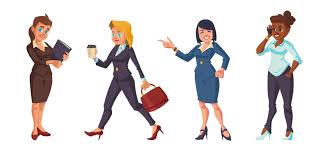 cartoon business women characters