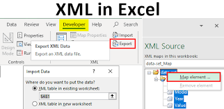 import export xml data file in excel