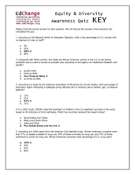It is full of different people, places, and things. Equity Diversity Awareness Quiz Key Edchange Pages 1 3 Flip Pdf Download Fliphtml5