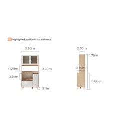 levern 0 9m kitchen cabinet white
